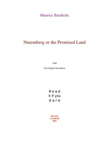 Couverture — Nuremberg ou la Terre promise (1948)