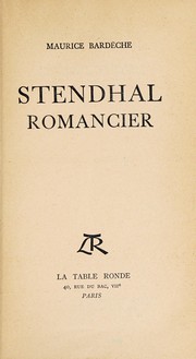Couverture — Stendhal romancier (1947)